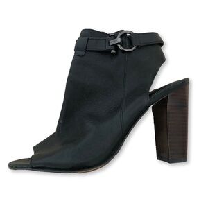 Coach Black Lafayette Peep Toe Booties Size 8 B